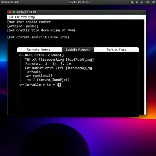 Screenshot of MobaXterm displaying a remote X11 application